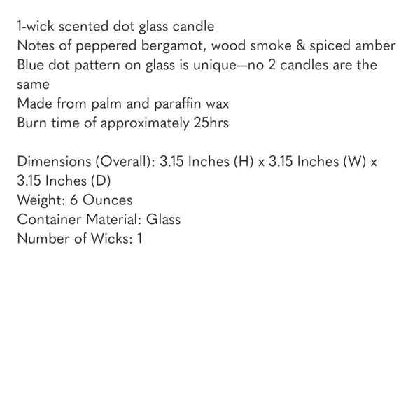 DVF X Target NWT Bergamot & Palo Santo Blue Dot Glass Candle 6oz - Picture 3 of 4